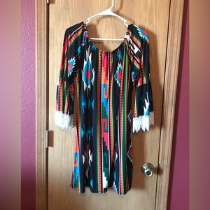Women’s Aztec print Panhandle Slim mini dress. Size XL